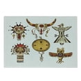 thumbnail image 1 of Ethnic Cutting Board, Tribes Animal Totems Cultures Sketch Art, Decorative Tempered Glass Cutting and Serving Board, Small Size, Pale Coffee Amber White, by Ambesonne, 1 of 1