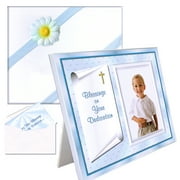 Baby Boy Dedication Gift, Picture Frame Gift-Boxed Set, Tabletop, Holds a 3.5 x 5 Photo