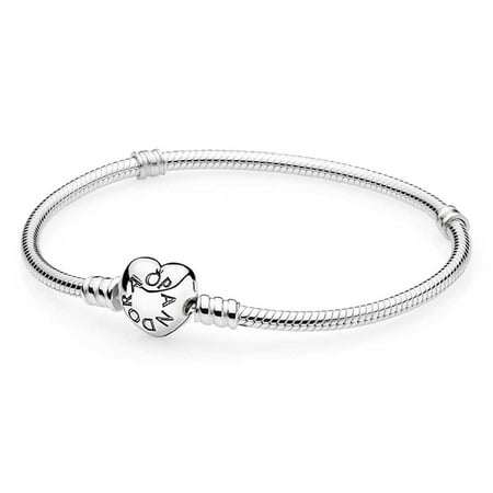 Moments Silver Bracelet with Heart Clasp 16CM -