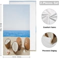 thumbnail image 2 of Summer Sandy Beach Hand Towels 2 PCS, Coconuts Seashells Kitchen Towel Ultra Soft and Highly Absorbent,Decorative Fingertip Face Towel for Bathroom Hotel, 28.3"x14.4", 2 of 5