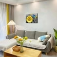 thumbnail image 5 of Bathroom Sunflower Canvas Wall Art Blue Butterfly Picture Spring Florals Painting Yellow Gray Print Artwork Framed for Bedroom Kitchen Dinning Room Living Room Office Home Decor 16"x12", 5 of 6