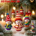 thumbnail image 6 of 16 PCS Colorful Christmas Snowman Christmas Tree Decorations 2D Flat Festive Cartoon Snowmen Hanging Ornaments for Home and Garden Christmas Trees Winter Snowman Christmas Decor Xmas Party Supplies, 6 of 7