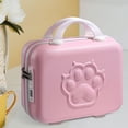 thumbnail image 4 of Small Suitcase Case with Handle Cartoon Upright Luggage Set 14 inch Luggage Case for Laptops Toiletries Documents Travel Shoes Pink, 4 of 8