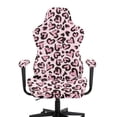 thumbnail image 3 of Whosucclay Pink Leopard Heart Print Stretchable Gaming Chair Cover, Anti-Scratch Slipcover with Armrest Protection, Cat Scratch Proof for Office Computer Chairs Valentine's Day Decor, 3 of 8