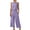 Purple, variant on Womens Pajama Sets Summer Sleeveless V-neck Back Button Cotton Linen Set Womens Clothes under $8