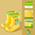 thumbnail image 1 of Botas de lluvia para niños, zapatos de agua antideslizantes cálidos con dibujos animados, botines de bebé de media pantorrilla extraíbles con forro polar para niños y niñas, zapatos de goma para niño, 1 of 5