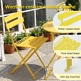 thumbnail image 4 of LOGYAT 3-Piece Patio Bistro Set, Folding Table & 2 Chairs, Space-Saving, Outdoor Conversation Furniture for Balcony, Garden, Patio, Yellow, 4 of 10