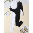 thumbnail image 3 of iiniim Girls' Long Sleeve Unitard Full Length Jumpsuit One Piece Bodysuits Gymnastics Ballet Dance Leotard, 3 of 7