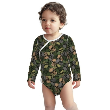 

Haiem Camouflage Skulls Printed Unisex-Baby Long Sleeve Onesies Bodysuits Unisex Babies Snap-Up Rompers-3 Months