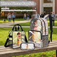 thumbnail image 2 of ZUXONGSY Girl Book Print Clear Backpack 3 Piece Set, Large Capacity Transparent School Bag with Lunch Box & Pencil Case, Back to School Essential for Kids Teens Girls, 2 of 5
