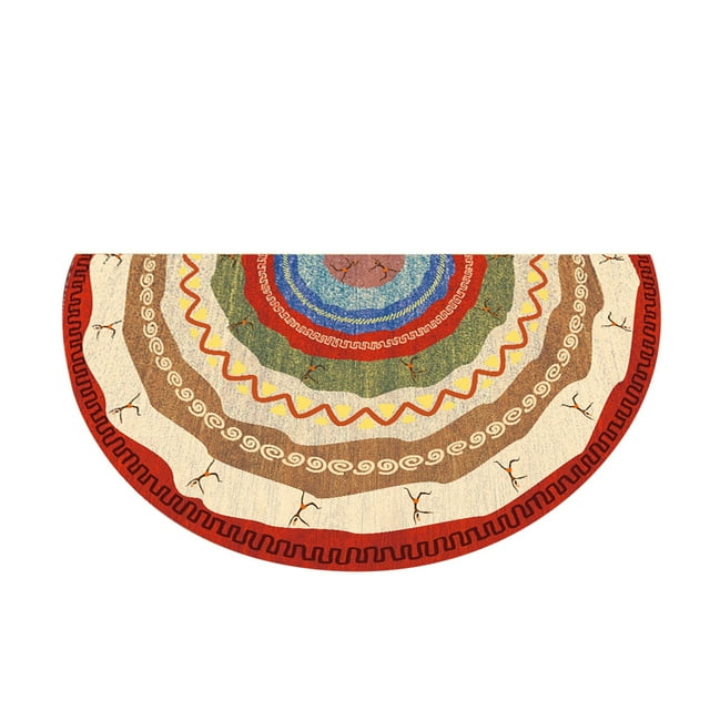 Binwennn Grands Tapis de Salon Couvertures Jetés Couverture Crème Tapis de Sol Semi-Circulaire Tapis Demi-Rond Tapis de Porte d'Entrée Tapis de Bienvenue pour Patio Porte d'Entrée