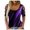 Purple, variant on Fesfesfes Lace Short Sleeve Tops for Women's Line Contrast Printing Hollow Round Neck Short-Sleeved Tank Tops Blouse T Shirt Women 4(S)