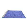 thumbnail image 2 of Ahgly Company Machine Washable Indoor Square Oriental Blue Traditional Area Rugs, 4' Square, 2 of 4