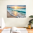 thumbnail image 3 of Elephant Stock Foamy Cancun Beach Wall Art - Horizontal Canvas Wall Art - Living Room Wall Decor - Beach Canvas - Teal And Orange Decor - 12" x 8", 3 of 8