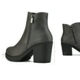 thumbnail image 3 of Dream Pairs Women's Low Heel Chunky Ankle Boots Winter Party Shoes Z0EY-2 GREY/PU Size 9, 3 of 5