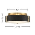 thumbnail image 7 of Possini Euro Design Elise Mid Century Modern Ceiling Light Flush-Mount Fixture 12 1/2" Gold 2-Light Black Shade for Bedroom House, 7 of 7