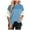 ZA-Blue-flash deals, variant on Oversized Tops for Women Crew Neck Ribbed Knit Blouses Short Sleeve Drop Shoulder Tshirts Color Block Loose Tees Slit Hem Shirts