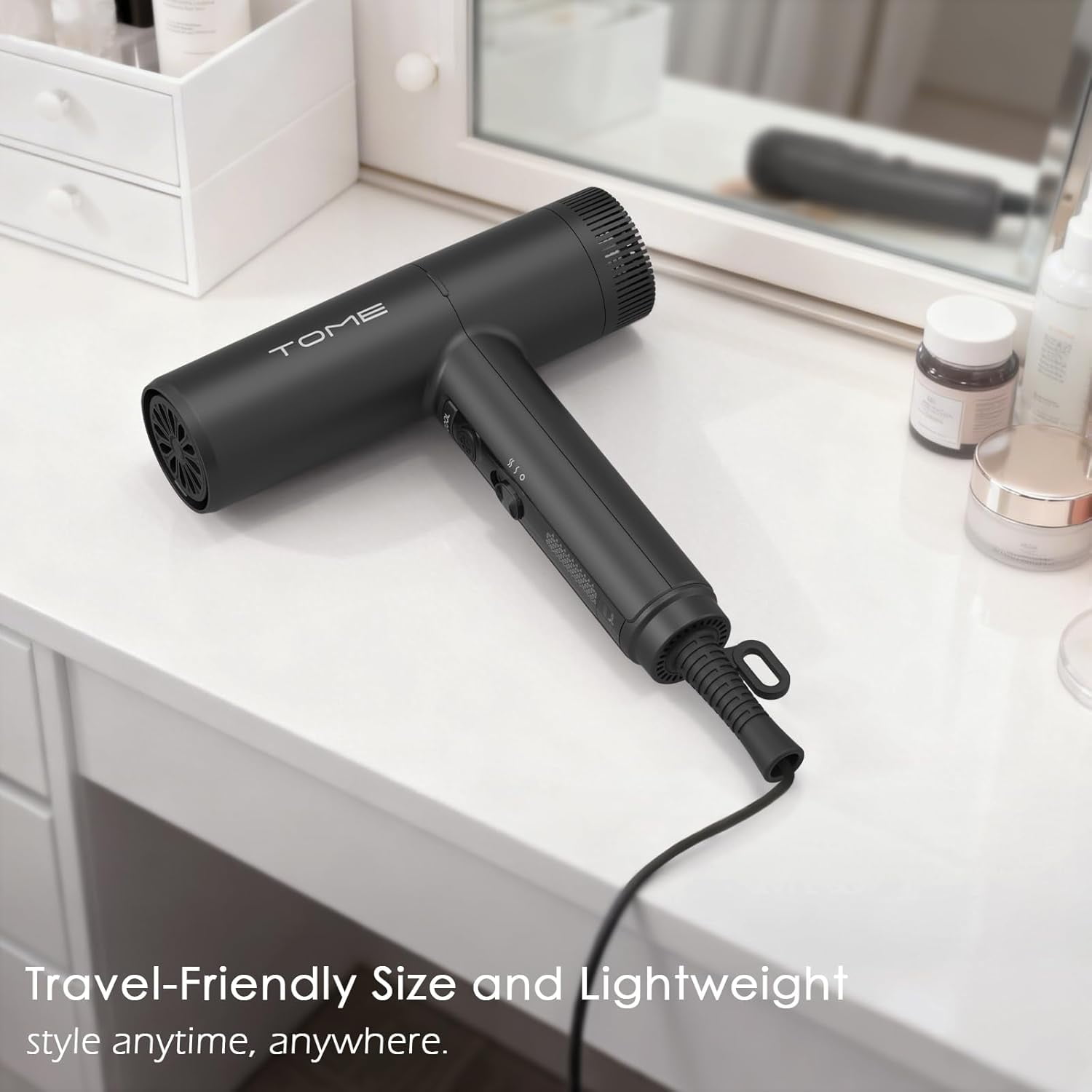 TOME 1875W Hair Dryer High Speed Motor Brushless 110000 RPM Blow Dryer Negative Ionic Cool Shot Lock with Diffuser Comb Nozzle,Black