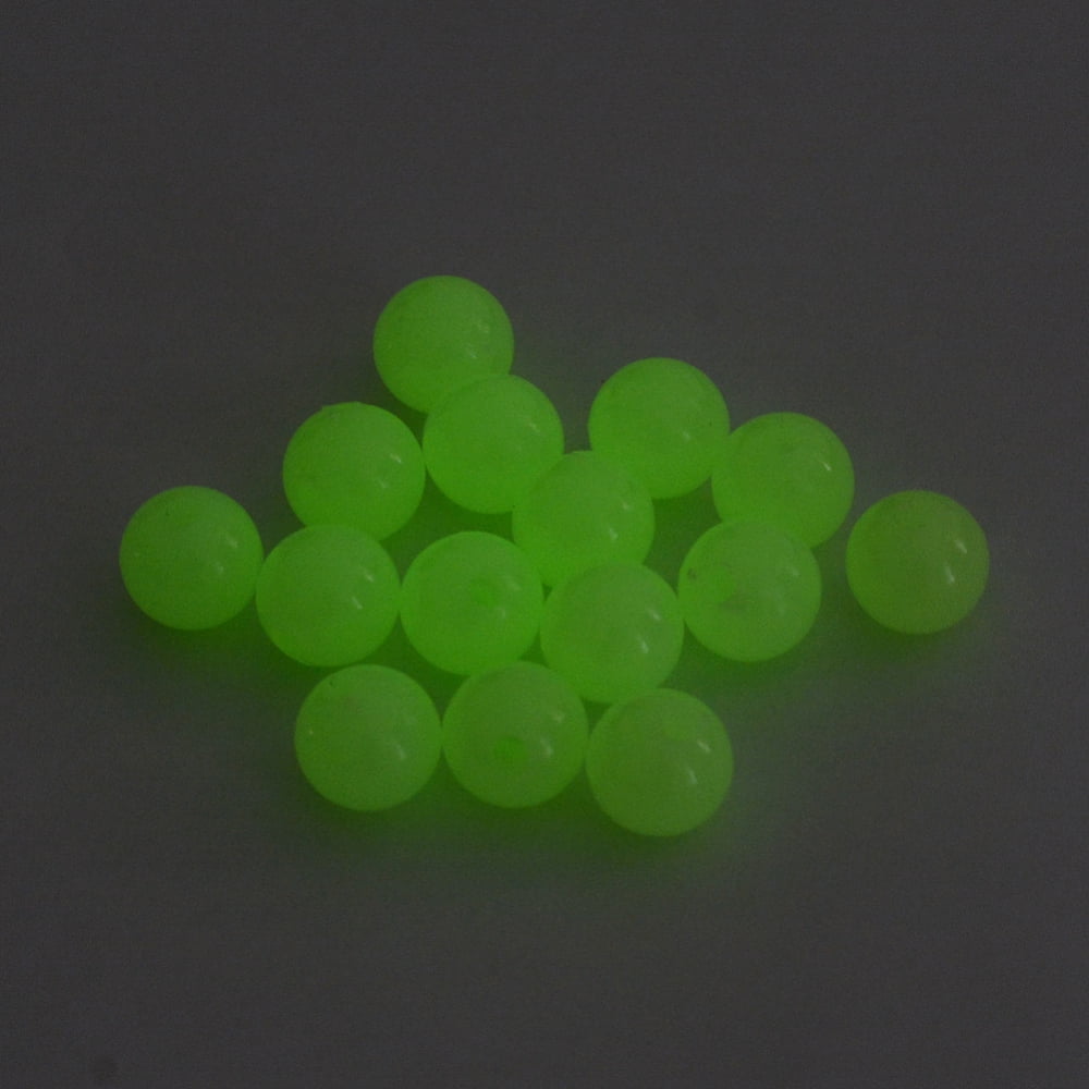 500gs Luminous Acrylic Round Beads Glow in the Dark Pale Green 10mm Hole: 2mm about 950pcs/500g