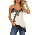 thumbnail image 4 of ZIXKCGDSE Womens Tank Tops Fashion Clothes Spaghetti Strap Irregular Hem Lace Sleeveless Tee Size XS, 4 of 4