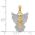 thumbnail image 3 of Auriga Fine Jewelry 14K Yellow Gold Rhodium Plated Filigree Angel Pendant for Women (L-28 mm,W-18 mm), 3 of 5