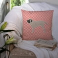 thumbnail image 3 of English Mastiff Checkerboard Pink Fabric Decorative Pillow, 3 of 4