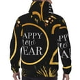 thumbnail image 7 of Kdxio 2025 New Year New Print Mens Casual Hooded Collar Drawstring Hoodies Pullover Sweatshirts Casual Long Sleeve Shirts-Medium, 7 of 7