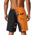thumbnail image 5 of Sewkxo Mens Halloween Horror Pattern Soft Cotton Sleep Shorts Casual Indoor Home Pajama Lounge Shorts,Saffron S, 5 of 5