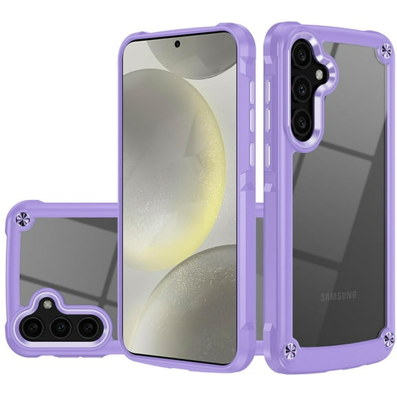 For Samsung s25 Plus/s24 Plus Ultimate CaseX Transparent Hybrid Case with Metal Buttons And Camera Edges - Light Purple
