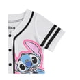 thumbnail image 4 of Disney Lilo & Stitch Girls Baseball Jersey Shirt Button Down Kids Tee Stitch Angel Sizes 4-16 White, 4 of 7