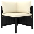 thumbnail image 5 of Charmma 4-Seater Patio Sofa with Cushions Black Poly Rattan, 5 of 7