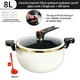 thumbnail image 1 of Mini olla a presión de 8 l, olla a presión de calentamiento rápido con asas de bloqueo, olla a presión de inducción, olla antiadherente con olla de cristal cerámico esmaltado., 1 of 3