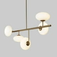 thumbnail image 2 of Five Globe Mid Century Modern Sputnik Chandelier – Handcrafted Brass Frame Glass Globe Design Pendant Light Fixture, 2 of 4