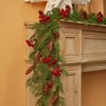 thumbnail image 2 of Guirnalda de plantas artificiales de Navidad, decoración de ratán de pino para centros de mesa, vides falsas, decoración para sala de estar, corona para el hogar, 2M, 2 of 4