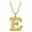 E, variant on Initial Necklace for Women Men, Gothic Gold Plated 26 Letters Name Pendant Necklace