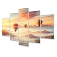 thumbnail image 2 of Designart "Atmospheric Adventure Peach Hot Air Balloon II" Transportation Metal Wall Decor Set, 2 of 5