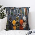 thumbnail image 6 of Rateoe Various Herbs And Spices In Spoons Pattern Throw Pillow Cover Premium Pillow Stuffer Sham Square for Decorative Cushion Bed Couch Sofa(Pillow insert not included), 6 of 8