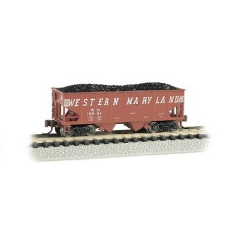 Bachmann Cylindrical Hopper - Bachmann Industries USRA 55-Ton 2-Bay Hopper Western Maryland (Speed Lettering) Train Car, N Scale Multi-Colored
