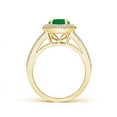 thumbnail image 2 of ANGARA Natural Round 1.2 ct Emerald Split Shank Ring with Diamond Halo in 14K Yellow Gold for Women (Size-7mm) | May Birthstone, Birthday, Anniversary, Jewelry Gift for Women | Natural Emerald Ring, 2 of 8