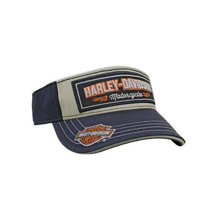 - Harley-Davidson Men's Embroidered H-D Tread Visor, Navy & Gray VIS21931, Harley Davidson