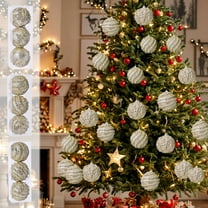 Christmas Ball Ornaments 3 Pcs - 3 inch Large Shatterproof Christmas Balls, Premium Decorations Indoor, Aesthetic Holiday Party Hanging Ornaments for Xmas Tree, Wreath, Vines, Yellow