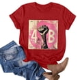 thumbnail image 1 of Puntoco Blusa de manga corta con estampado de moda para mujer, divertida camiseta de cuello redondo, 1 of 3