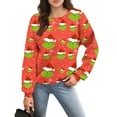 thumbnail image 4 of Women’S Christmas Sweatshirts Xmas Long Sleeve Shirts Crewneck Pullover Vermilion XXL, 4 of 5