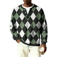 thumbnail image 6 of OIOLOYJM Long Sleeve Plaid Henley Shirts for Men Casual V-Neck Lightweight Golf Shirt Textured Ribbed Knit T Shirts Black XL, 6 of 6