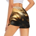 thumbnail image 4 of Picia Luxurious Gold Flow Pattern Women's 2 in 1 Athletic Running Shorts High Waisted Workout Casual Gym Sweat Shorts with Comfy Liner Zipper Pockets-XX-Large, 4 of 9