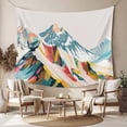 thumbnail image 2 of Mountains Teal Small Tapestry for Bedroom Wall Hanging Tapestry,Yellow Red Turquoise Abstract Painting Art Ceiling Backdrop Tapestries Poster Blanket Wall Decor for Teens Room Living Room 23" x 28", 2 of 8
