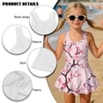 thumbnail image 4 of DISNIMO Floral Print Girls One Piece Swimdress with Skirt Sleeveless Bathing Suit Soft Stretch Swimsuits U Neck Swimwear Hawaiian Summer Swim Dress, 4 of 8