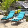 thumbnail image 6 of Outdoor Chaise Cushion, 21 in x 72 in, Weather-Proof, Rain-Proof, Fade Resistant Patio Cushion for Chaise Lounger Pool Blue Leala, 6 of 10
