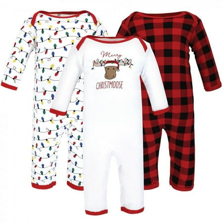 UPC: 0660168153149 | Hudson Baby Infant Boy Cotton Coveralls Christmoose 3-6 Months