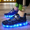 thumbnail image 5 of YUNICUS Kids Light Up Shoes Led Flash Sneakers with Spider Upper USB Charge for Boys Girls Toddles Best Gift for Birthday Thanksgiving Christmas Day(Little Kid 1, Black32), 5 of 7